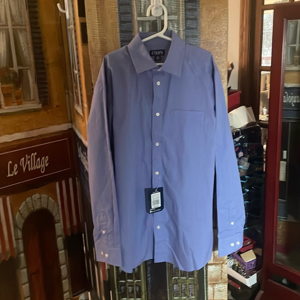 Boys large Chap’s blue plaid dress shirt “Brand New”